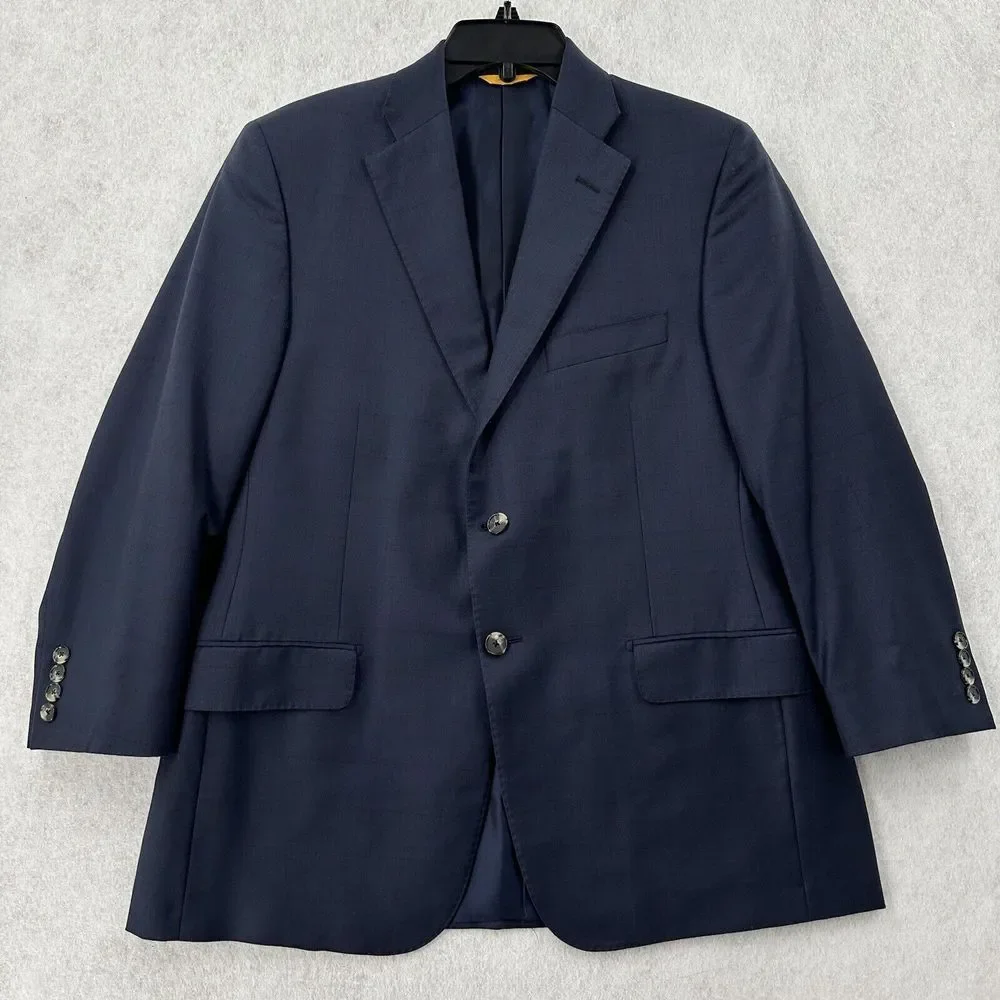Ermenegildo Zegna Blazer Jacket 42S Windowpane Blue Sport Suit Coat 2-Button